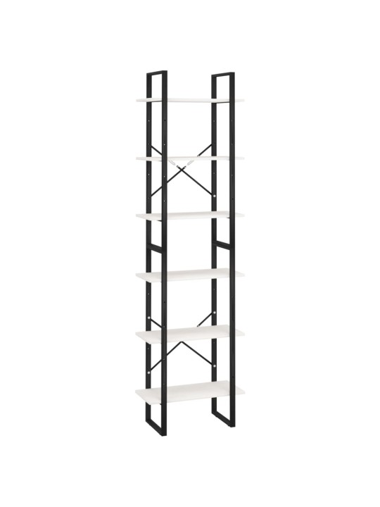 Úložný regál bílý 60 x 30 x 210 cm masivní borové dřevo
