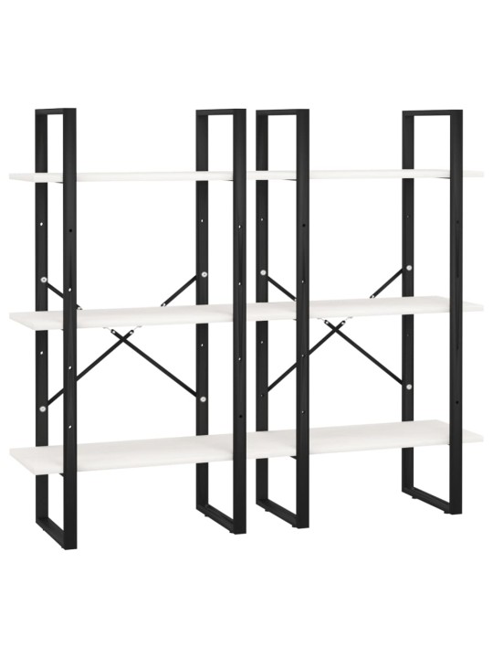 Úložný regál bílý 60 x 30 x 210 cm masivní borové dřevo