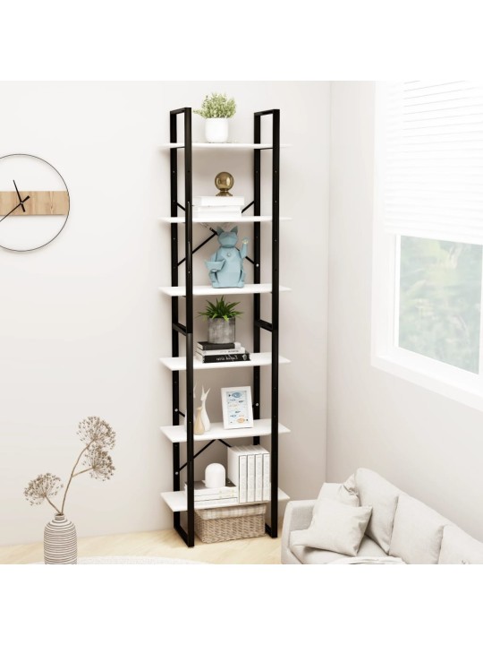 Úložný regál bílý 60 x 30 x 210 cm masivní borové dřevo