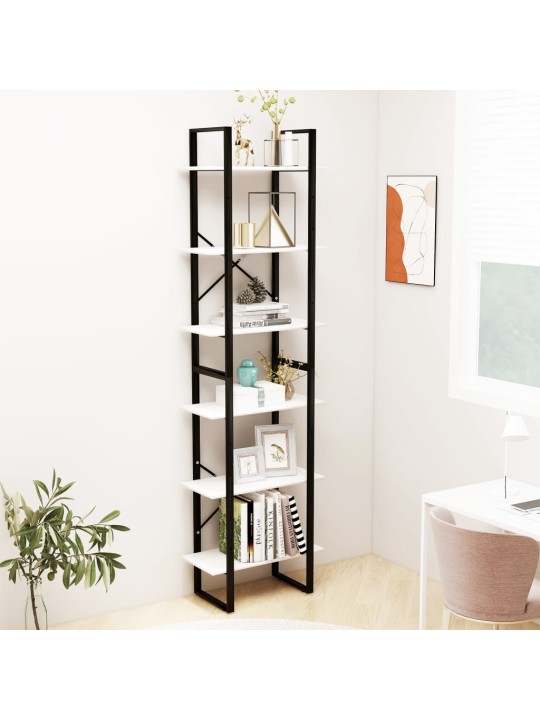 Úložný regál bílý 60 x 30 x 210 cm masivní borové dřevo