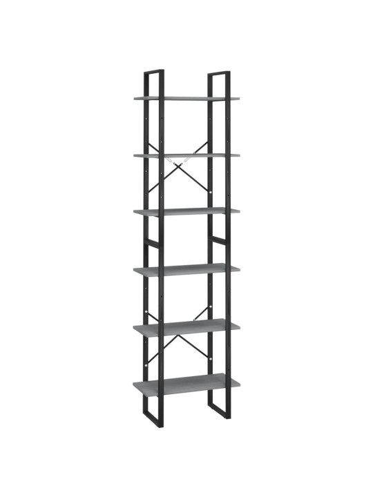 Úložný regál šedý 60 x 30 x 210 cm masivní borové dřevo