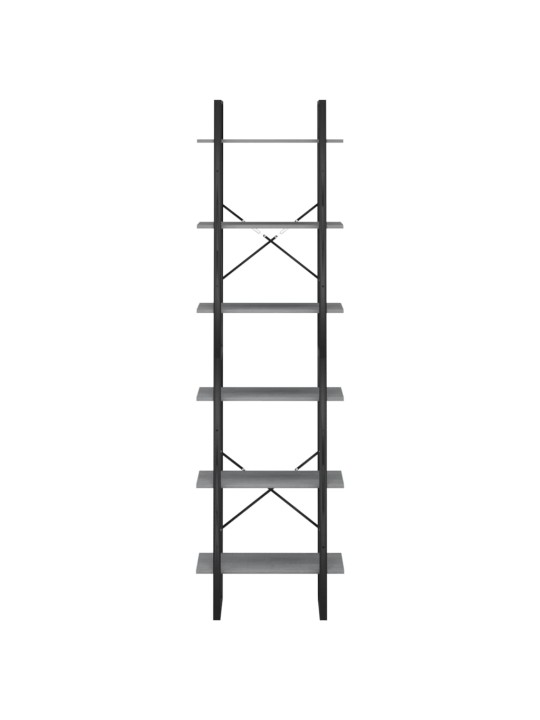 Úložný regál šedý 60 x 30 x 210 cm masivní borové dřevo