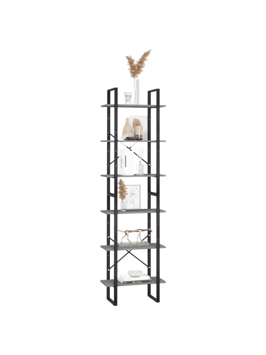 Úložný regál šedý 60 x 30 x 210 cm masivní borové dřevo