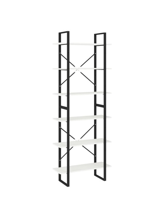 Vysoký regál bílý 80 x 30 x 210 cm masivní borové dřevo
