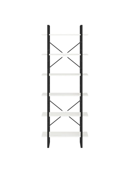 Vysoký regál bílý 80 x 30 x 210 cm masivní borové dřevo