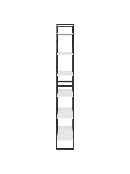 Vysoký regál bílý 80 x 30 x 210 cm masivní borové dřevo