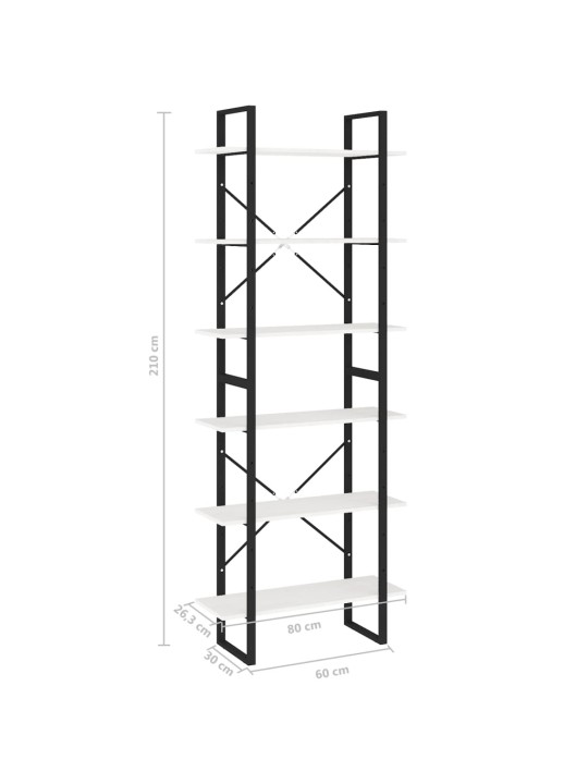 Vysoký regál bílý 80 x 30 x 210 cm masivní borové dřevo