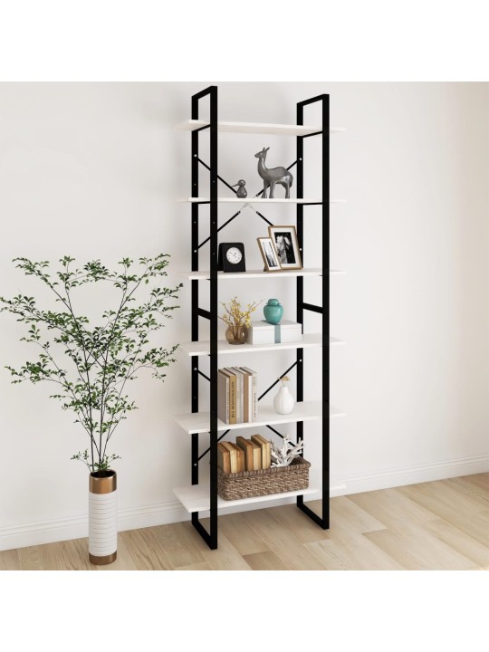 Vysoký regál bílý 80 x 30 x 210 cm masivní borové dřevo