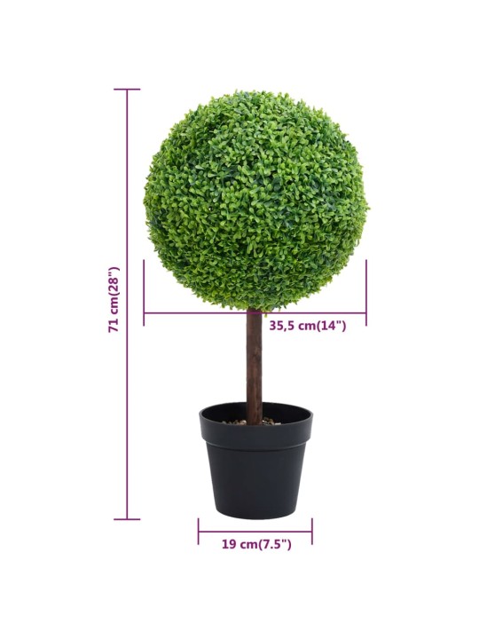 Umělý zimostráz ve tvaru koule s květináčem zelený 71 cm