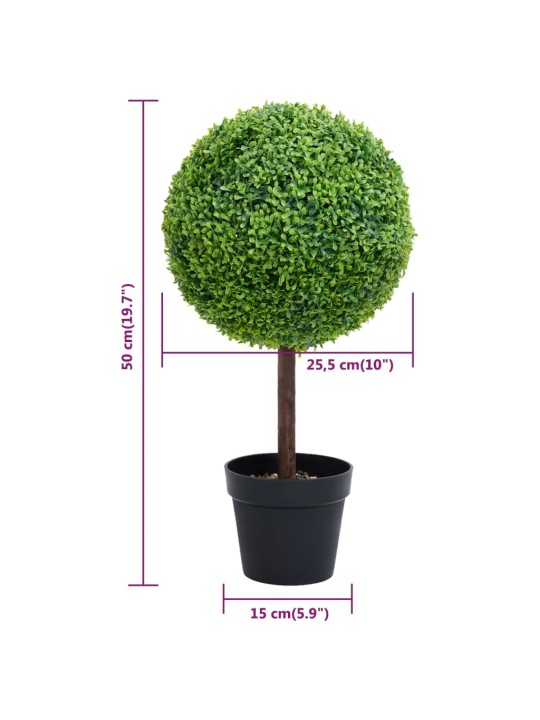 Umělý zimostráz ve tvaru koule s květináčem zelený 50 cm