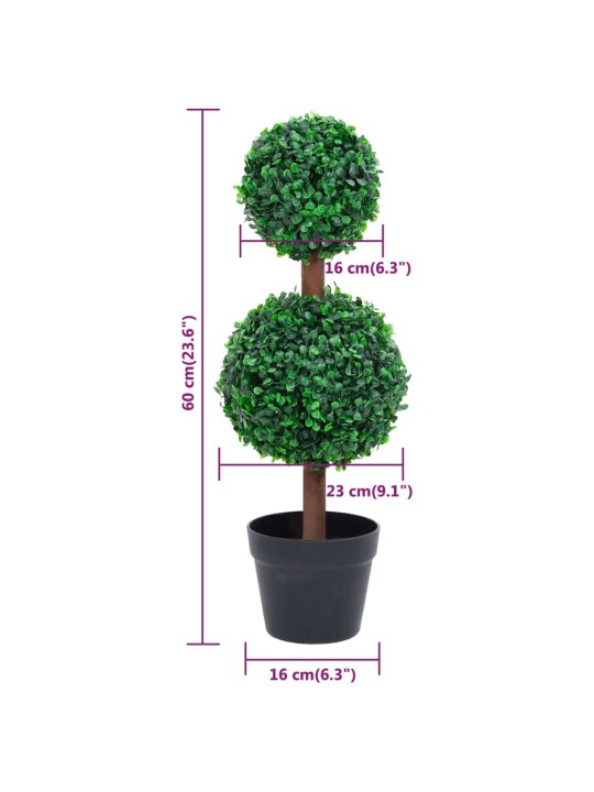 Umělý zimostráz ve tvaru koule s květináčem zelený 60 cm
