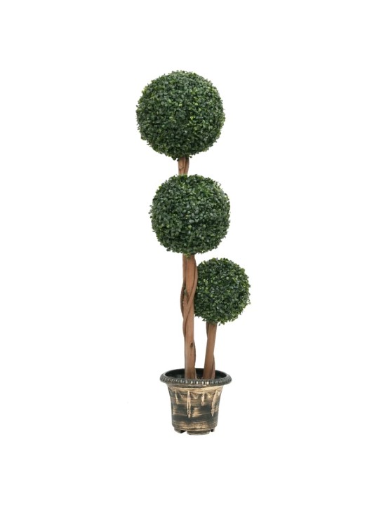 Umělý zimostráz ve tvaru koule s květináčem zelený 119 cm