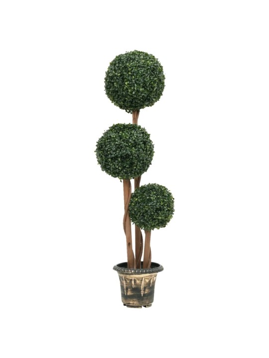 Umělý zimostráz ve tvaru koule s květináčem zelený 119 cm