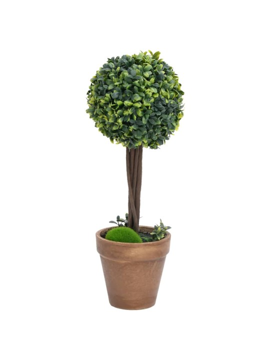 Umělé zimostrázy ve tvaru koule 2 ks s květináči zelené 33 cm