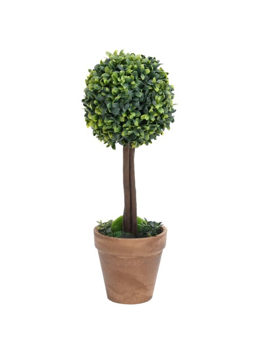 Umělé zimostrázy ve tvaru koule 2 ks s květináči zelené 33 cm