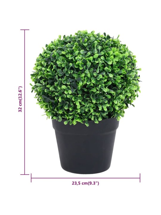 Umělé zimostrázy ve tvaru koule 2 ks s květináči zelené 32 cm