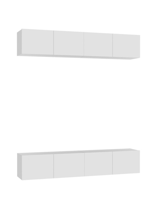 TV skříňky 4 ks bílé 80 x 30 x 30 cm kompozitní dřevo