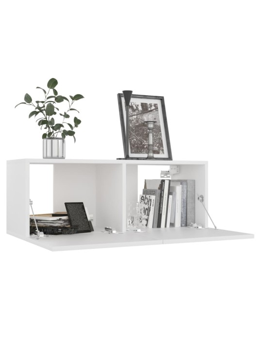 TV skříňky 4 ks bílé 80 x 30 x 30 cm kompozitní dřevo