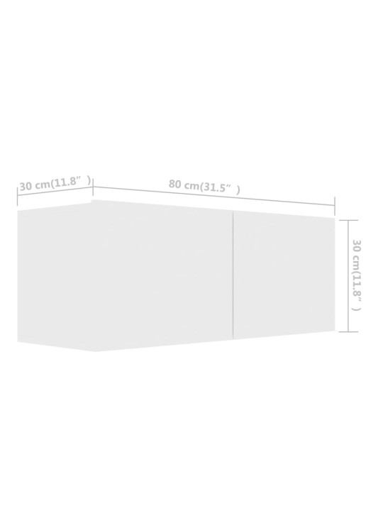 TV skříňky 4 ks bílé 80 x 30 x 30 cm kompozitní dřevo
