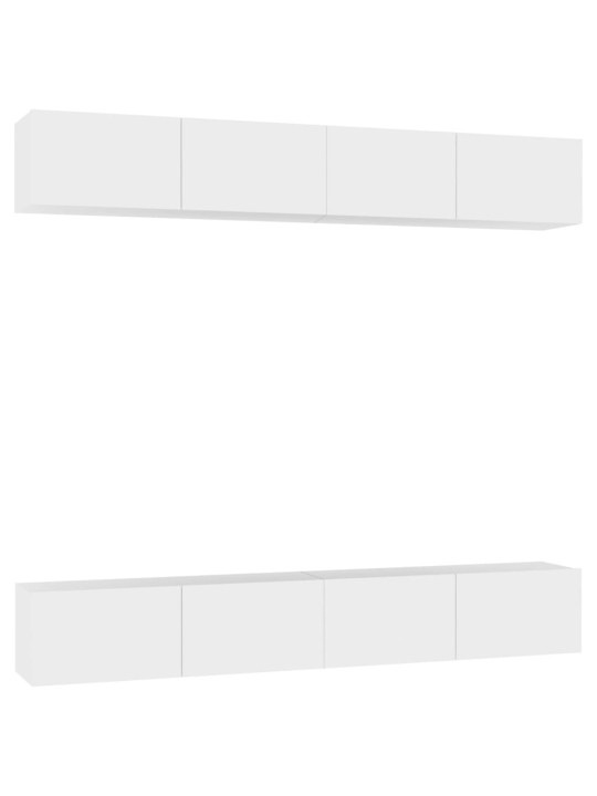 TV skříňky 4 ks bílé 100 x 30 x 30 cm kompozitní dřevo