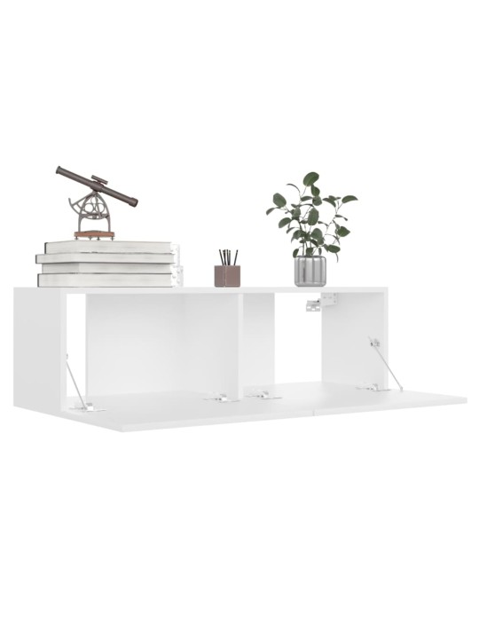 TV skříňky 4 ks bílé 100 x 30 x 30 cm kompozitní dřevo