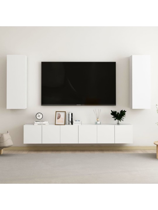 5dílný set TV skříněk bílý kompozitní dřevo