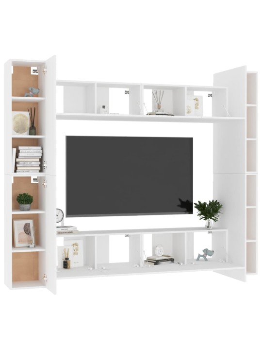 8dílný set TV skříněk bílý kompozitní dřevo