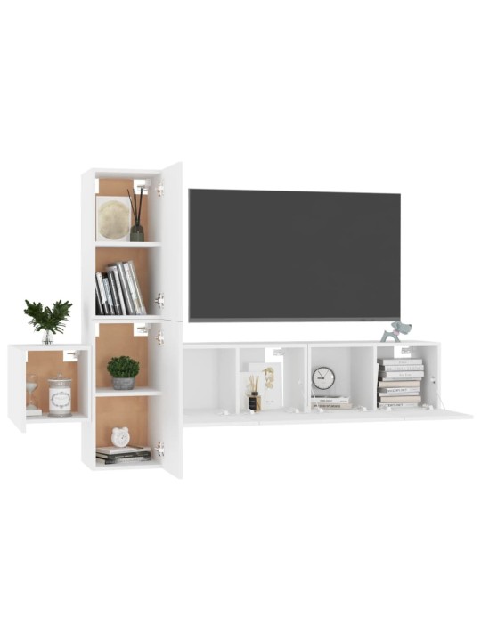 5dílný set TV skříněk bílý kompozitní dřevo