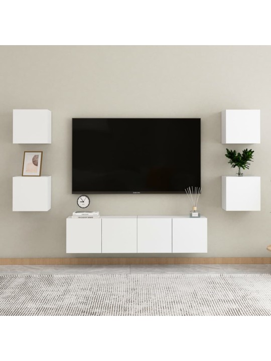6dílný set TV skříněk bílý kompozitní dřevo