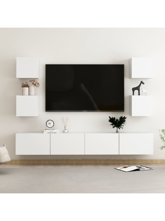 6dílný set TV skříněk bílý kompozitní dřevo