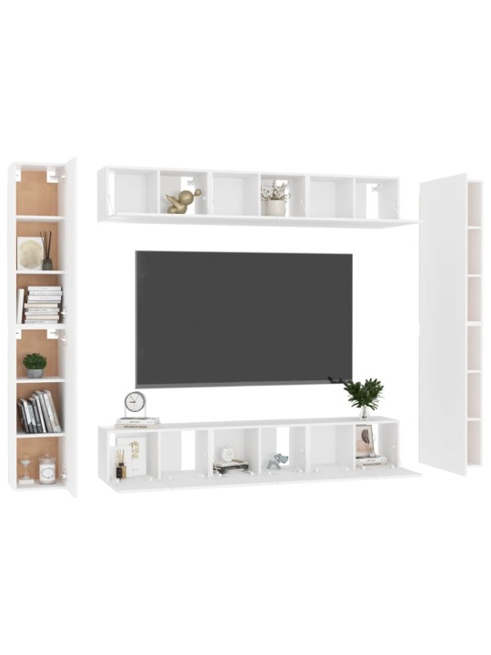 10dílný set TV skříněk bílý kompozitní dřevo