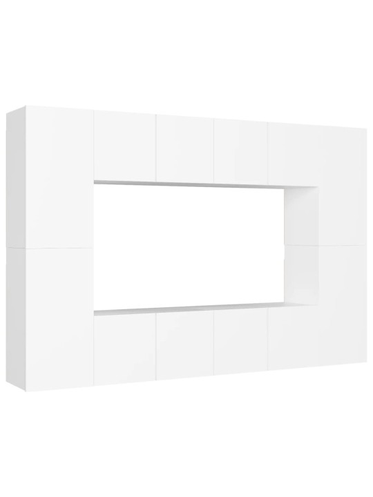 8dílný set TV skříněk bílý kompozitní dřevo