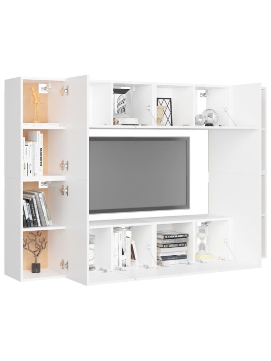 8dílný set TV skříněk bílý kompozitní dřevo