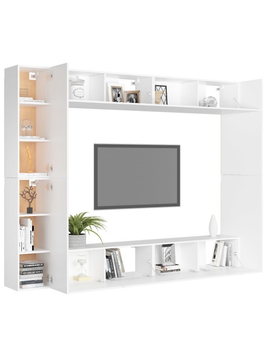 8dílný set TV skříněk bílý kompozitní dřevo