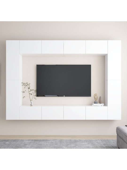 8dílný set TV skříněk bílý kompozitní dřevo