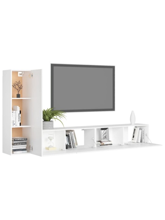 3dílný set TV skříněk bílý kompozitní dřevo