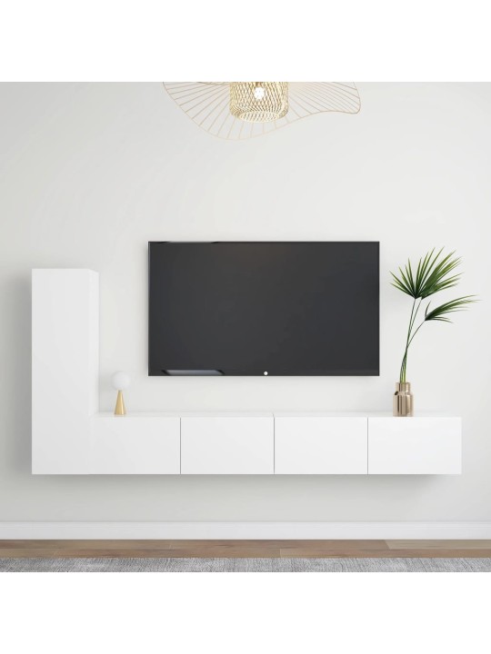 3dílný set TV skříněk bílý kompozitní dřevo