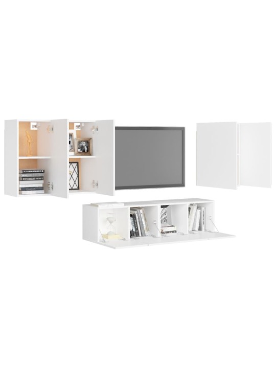6dílný set TV skříněk bílý kompozitní dřevo