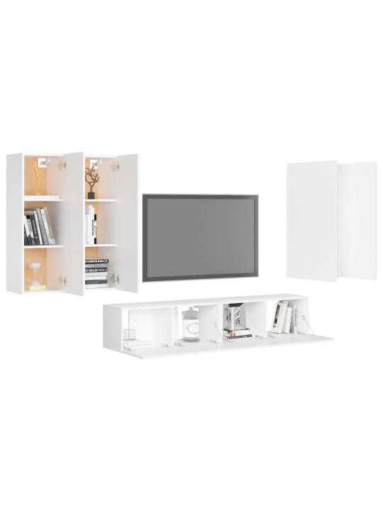 6dílný set TV skříněk bílý kompozitní dřevo