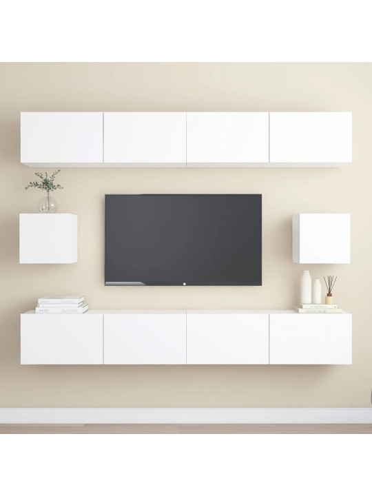 6dílný set TV skříněk bílý kompozitní dřevo