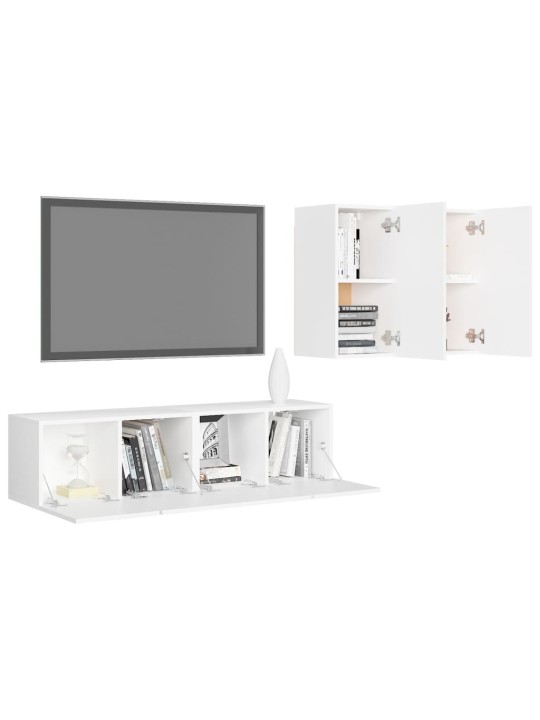 4dílný set TV skříněk bílý kompozitní dřevo