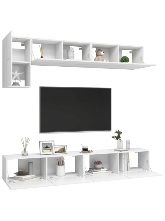 5dílný set TV skříněk bílý kompozitní dřevo