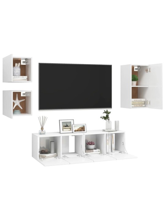 5dílný set TV skříněk bílý kompozitní dřevo