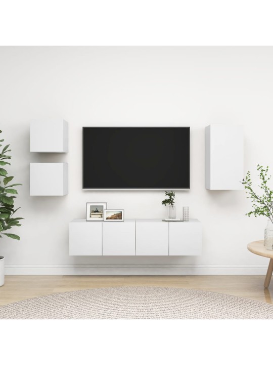 5dílný set TV skříněk bílý kompozitní dřevo