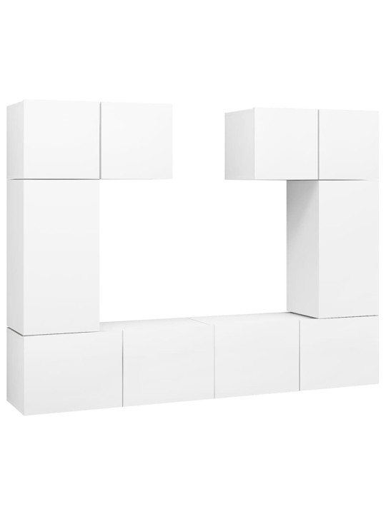 6dílný set TV skříněk bílý kompozitní dřevo
