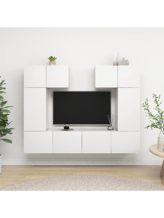 6dílný set TV skříněk bílý kompozitní dřevo