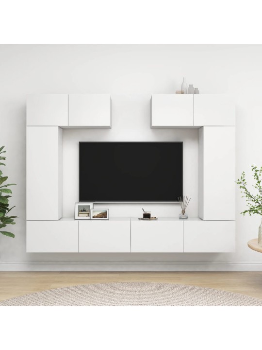 6dílný set TV skříněk bílý kompozitní dřevo