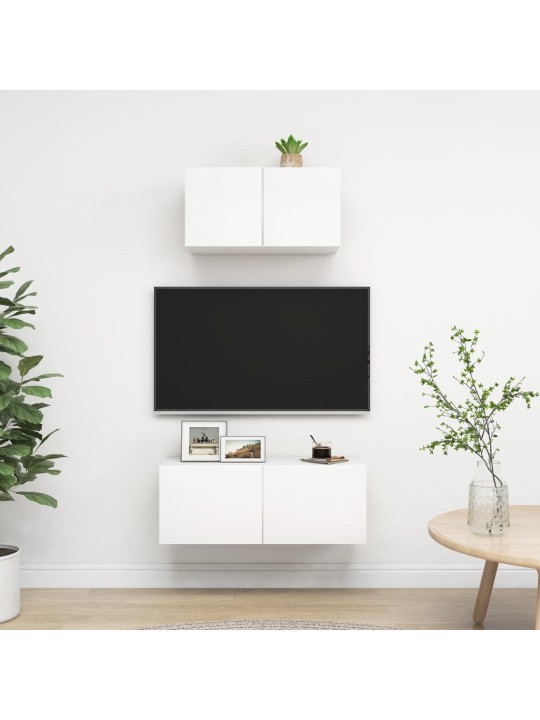 2dílný set TV skříněk bílý kompozitní dřevo