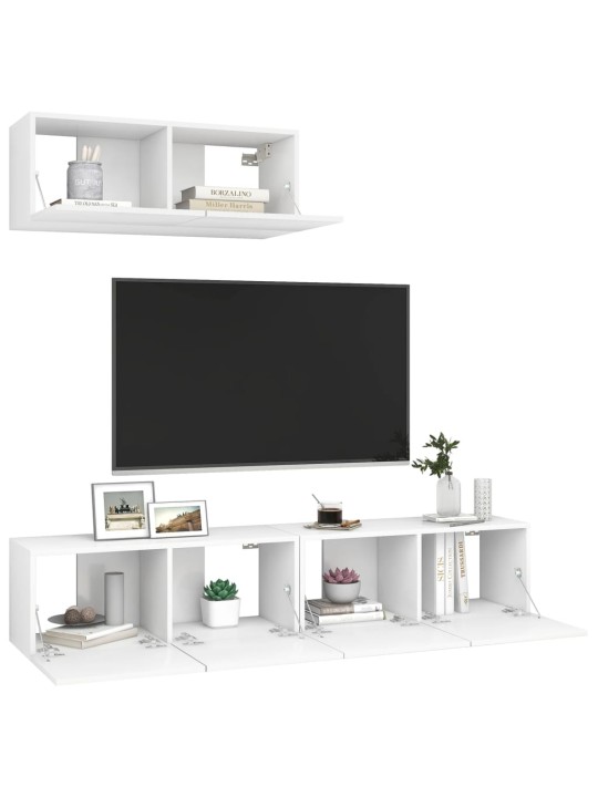 TV skříňky 3 ks bílé kompozitní dřevo