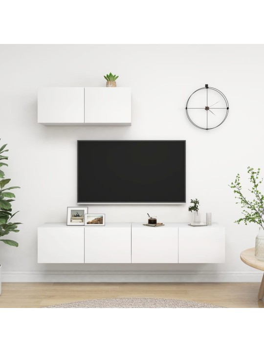TV skříňky 3 ks bílé kompozitní dřevo